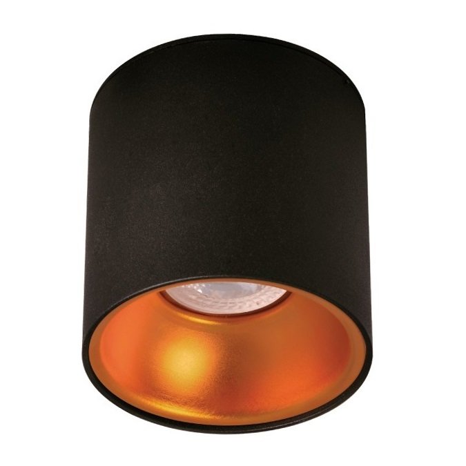 MOLLED MOL362-1 10x10 cm Siyah-Bakır Sıva Üstü Silindir Spot Kasası (Metal - GU10 Duylu)