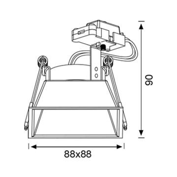 JUPITER JH660 S Siyah Sıva Altı Kare Spot Kasası - Metal