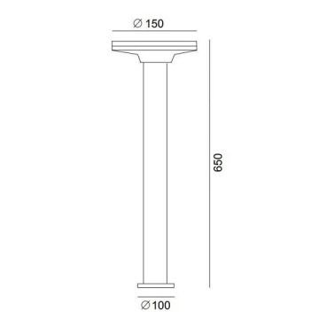 JUPITER LG951 8 Watt 65 cm Antrasit LED Bollard Armatür - Metal - Gün Işığı (3000K)