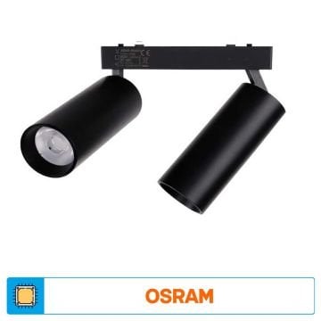 ACK AD45-05311 10+10 Watt İkili OSRAM LED Magnet Ray Spot - Ilık Beyaz (4000K)