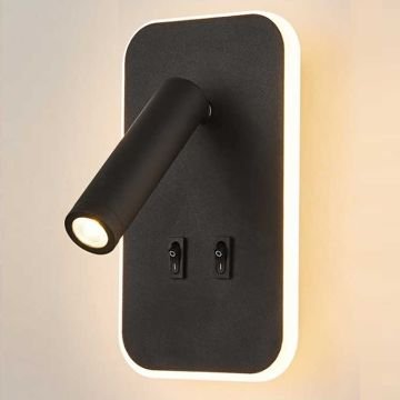 CATA CT-5243 Tuvalu 3 Watt Siyah Yatak Başı LED Aplik - Gün Işığı (3200K)