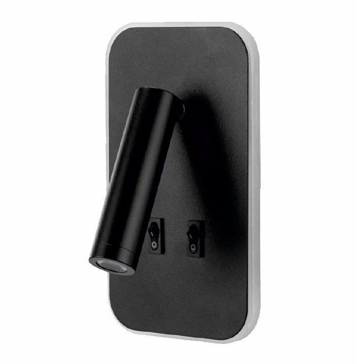 CATA CT-5243 Tuvalu 3 Watt Siyah Yatak Başı LED Aplik - Gün Işığı (3200K)