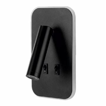 CATA CT-5243 Tuvalu 3 Watt Siyah Yatak Başı LED Aplik - Gün Işığı (3200K)