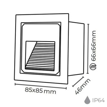 MOLLED MOL9002 3 Watt Siyah Sıva Altı Yuvarlak Dış Mekan LED Merdiven Armatürü - Metal - Gün Işığı (3000K)