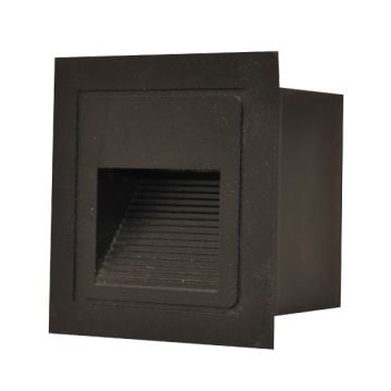 MOLLED MOL9002 3 Watt Siyah Sıva Altı Yuvarlak Dış Mekan LED Merdiven Armatürü - Metal - Gün Işığı (3000K)