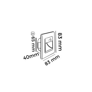 MOLLED MOL9013 1 Watt Radar Sensörlü Siyah Kare Sıva Altı LED Merdiven Armatürü - Plastik - Gün Işığı (3000K)