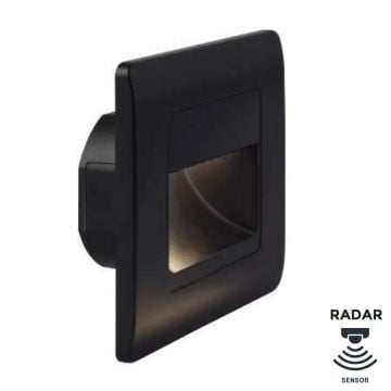 MOLLED MOL9013 1 Watt Radar Sensörlü Siyah Kare Sıva Altı LED Merdiven Armatürü - Plastik - Gün Işığı (3000K)