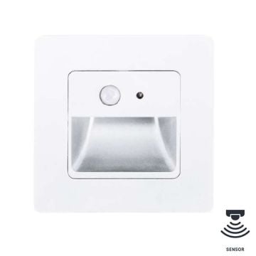 MOLLED MOL9017 1 Watt Sensörlü Beyaz Kare Sıva Altı LED Merdiven Armatürü - Plastik - Gün Işığı (3000K)