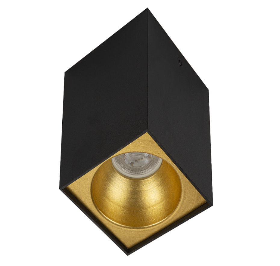 10x10x14 cm Siyah-Gold Sıva Üstü Spot