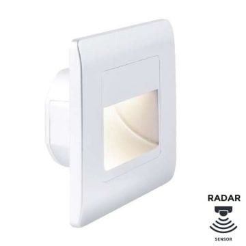 MOLLED MOL9015B 1 Watt Sensörlü Beyaz Kare Sıva Altı LED Merdiven Armatürü - Plastik - Gün Işığı (3000K)