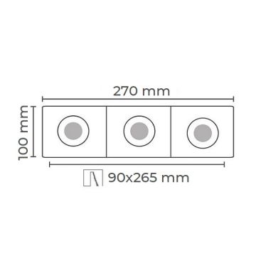 K2 GLOBAL KDA850 Siyah Sıva Altı Üçlü Spot Kasası