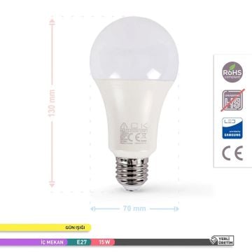 ACK AA13-01521 15 Watt LED Ampul - SAMSUNG LED - Ilık Beyaz (4000K)