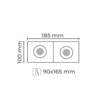 K2 GLOBAL KDA855 Beyaz-Siyah İkili Sıva Altı Spot Kasası