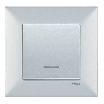 VİKO Novella/Trenda 92605019 Işıklı Anahtar Düğmesi [Gümüş]