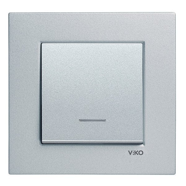 VİKO Novella/Trenda 92605019 Işıklı Anahtar Düğmesi [Gümüş]