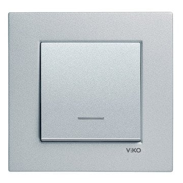 VİKO Novella/Trenda 92605019 Işıklı Anahtar Düğmesi [Gümüş]