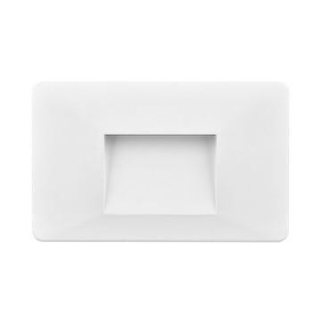 Braytron BG38-02100 3 Watt Sıva Üstü Dikdörtgen Dış Mekan LED Merdiven Armatürü - Beyaz PC Gövde - Gün Işığı (3000K)