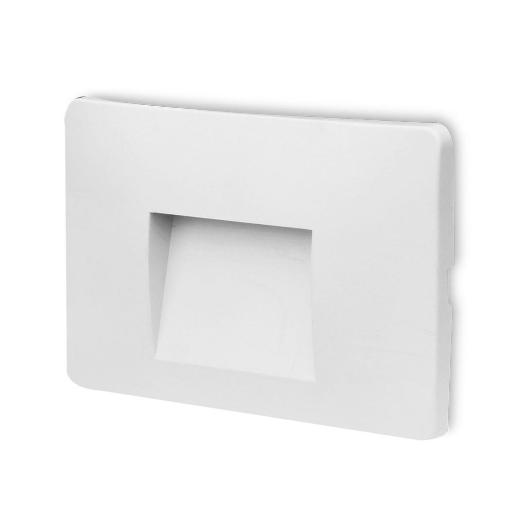 Braytron BG38-02100 3 Watt Sıva Üstü Dikdörtgen Dış Mekan LED Merdiven Armatürü - Beyaz PC Gövde - Gün Işığı (3000K)