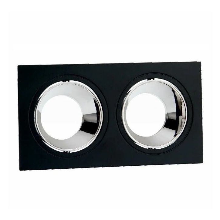 K2 GLOBAL KDA882 Siyah-Krom Kare İkili Spot Kasası