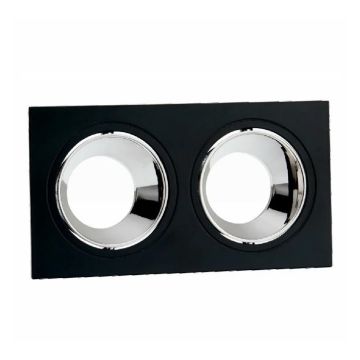 K2 GLOBAL KDA882 Siyah-Krom Kare İkili Spot Kasası