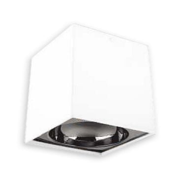 inoled 9254-05 10x10x10 cm Beyaz-Platin Sıva Üstü Spot Kasası - GU10 Duylu - Metal