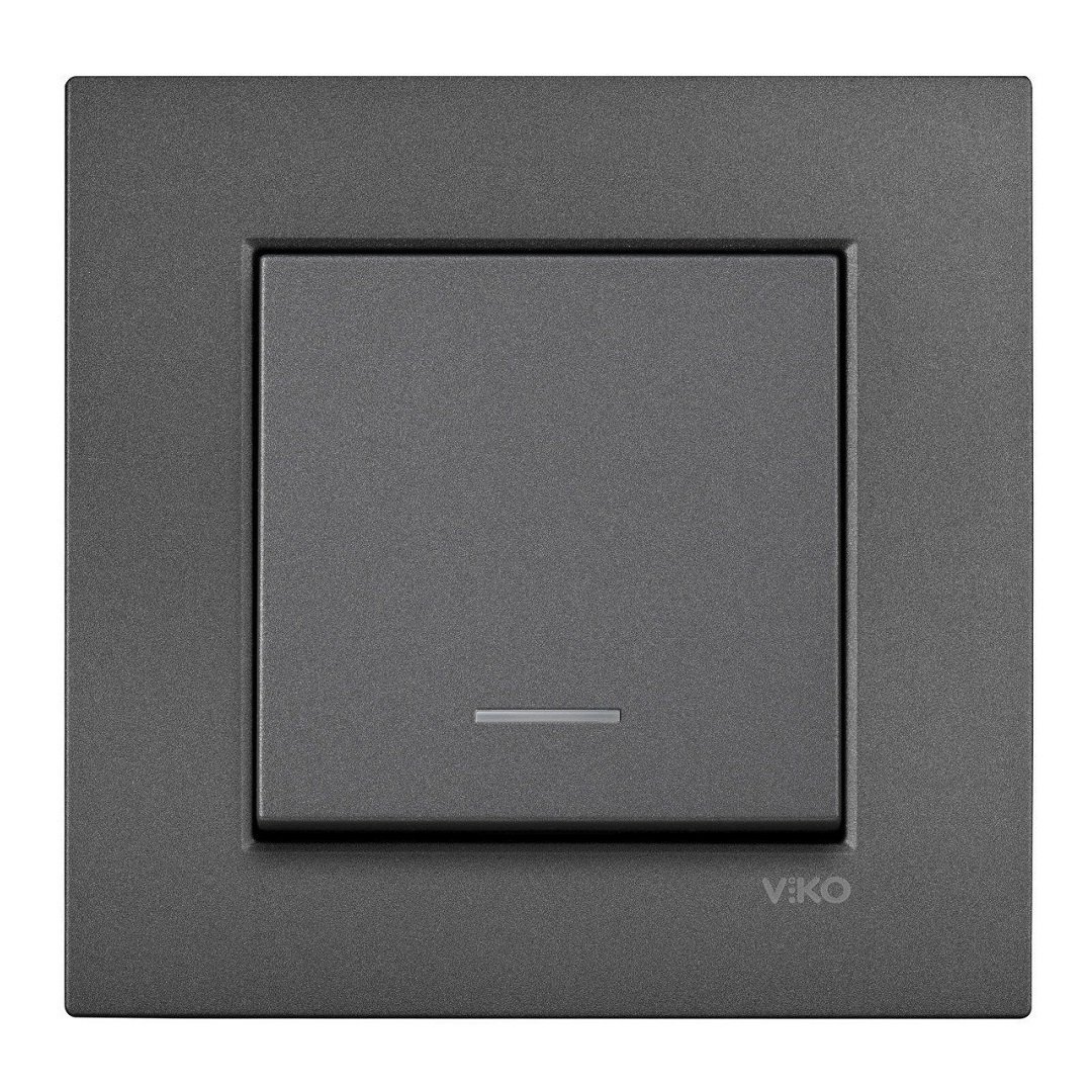 VİKO Novella/Trenda 92605419 Işıklı Anahtar Düğmesi [Füme]