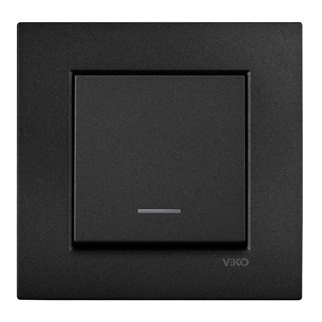 VİKO Novella/Trenda 92605519 Işıklı Anahtar Düğmesi [Siyah]