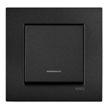 VİKO Novella/Trenda 92605519 Işıklı Anahtar Düğmesi [Siyah]