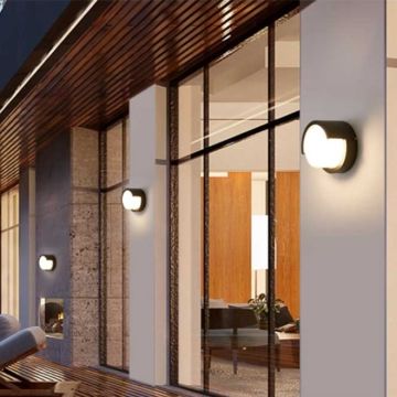 CATA CT-7073 15 Watt Siyah Yuvarlak Dış Mekan LED Aplik - Gün Işığı (3200K)