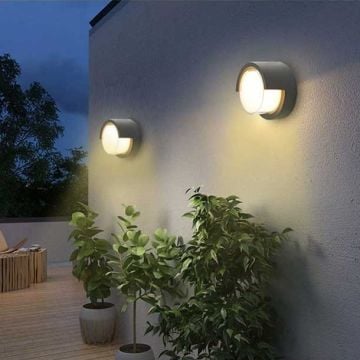 CATA CT-7073 15 Watt Siyah Yuvarlak Dış Mekan LED Aplik - Gün Işığı (3200K)