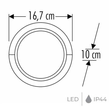 CATA CT-7073 15 Watt Siyah Yuvarlak Dış Mekan LED Aplik - Gün Işığı (3200K)