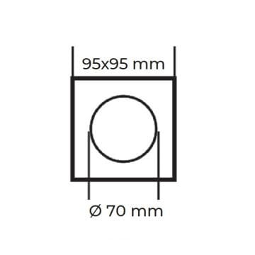 K2 GLOBAL KDA877 Siyah-Rose Kare Sıva Altı Spot Kasası