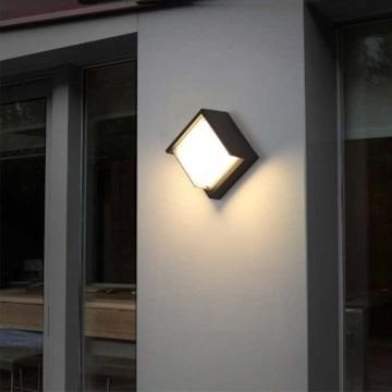 CATA CT-7074 15 Watt Siyah Kare Dış Mekan LED Aplik - Gün Işığı (3200K)