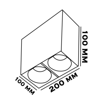 10x20x10 cm Siyah-Bakır Sıva Üstü Spot