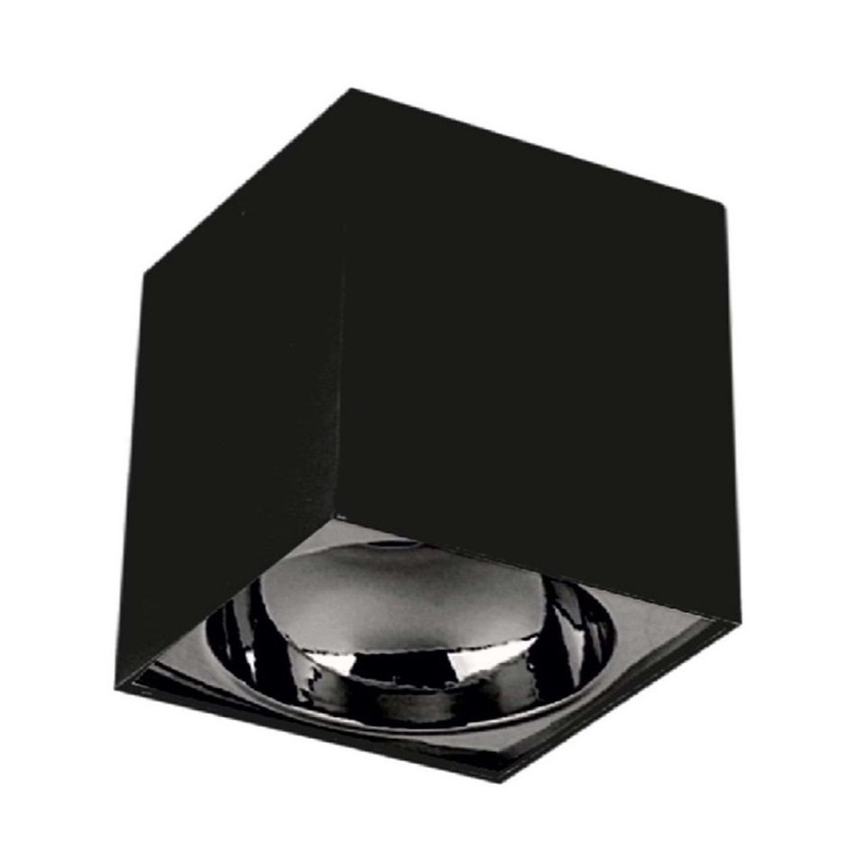 inoled 9253-05 10x10x10 cm Siyah-Platin Sıva Üstü Spot Kasası - GU10 Duylu - Metal