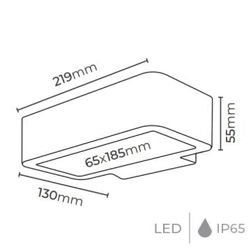 MOLLED MOL8010 5 Watt Beyaz Çift Yönlü Dış Mekan LED Aplik - Metal Gövde - Gün Işığı (3000K)