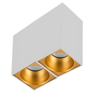 10x20x14 cm Beyaz-Bakır Sıva Üstü Spot