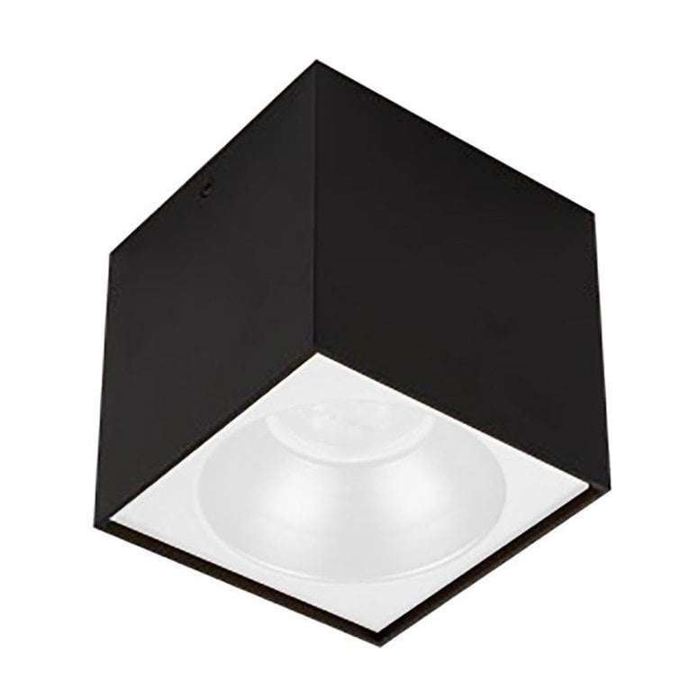 inoled 9253-03 10x10x10 cm Siyah-Beyaz Sıva Üstü Spot Kasası - GU10 Duylu - Metal