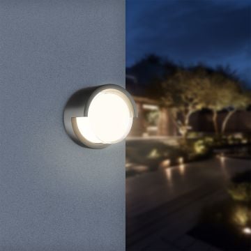 Braytron BG38-01011 15 Watt Siyah Kasa Yuvarlak Dış Mekan LED Aplik - Ilık Beyaz (4000K)