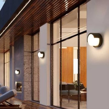 CATA CT-7077 7 Watt Siyah Yuvarlak Dış Mekan LED Aplik - Gün Işığı (3200K)