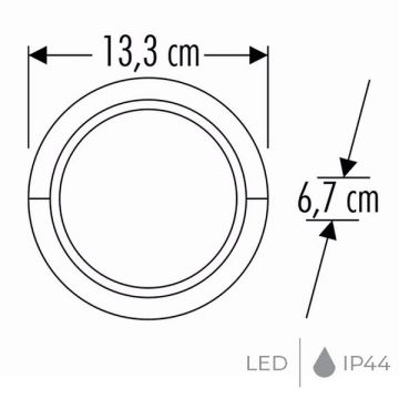 CATA CT-7077 7 Watt Siyah Yuvarlak Dış Mekan LED Aplik - Gün Işığı (3200K)