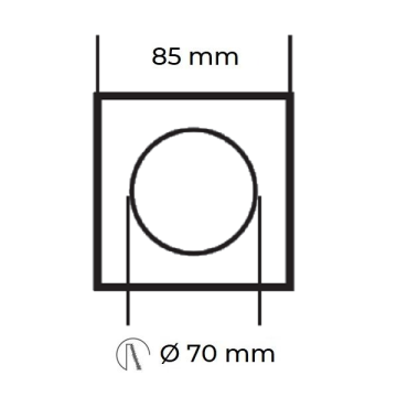 K2 GLOBAL KDA878 Siyah Kare Sıva Altı Spot Kasası