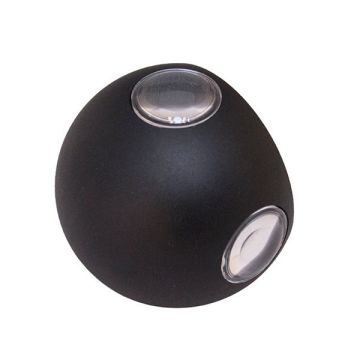 MOLLED MOL8020 3x4 Watt Siyah 4 Yönlü Dış Mekan LED Aplik - Metal Gövde - Gün Işığı (3000K)