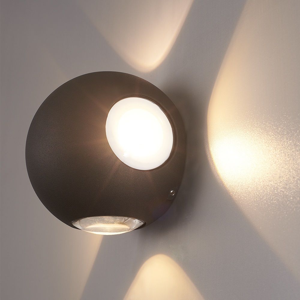 MOLLED MOL8020 3x4 Watt Siyah 4 Yönlü Dış Mekan LED Aplik - Metal Gövde - Gün Işığı (3000K)