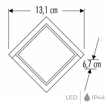 CATA CT-7078 7 Watt Siyah Kare Dış Mekan LED Aplik - Gün Işığı (3200K)