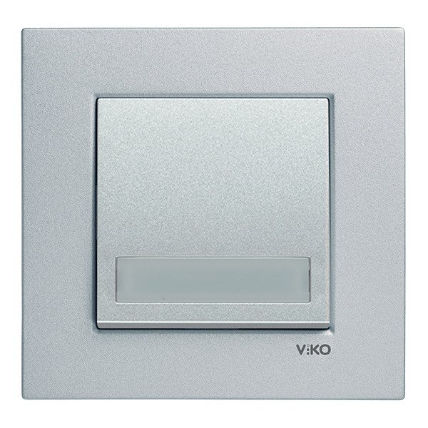 VİKO Novella/Trenda 92605027 Işıklı Etiketli Zil Anahtarı Düğmesi [Gümüş]