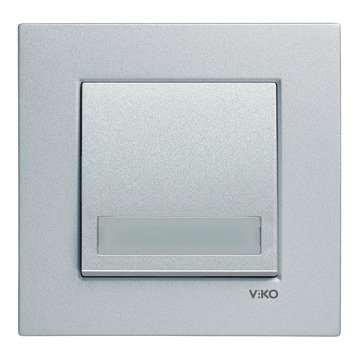 VİKO Novella/Trenda 92605027 Işıklı Etiketli Zil Anahtarı Düğmesi [Gümüş]