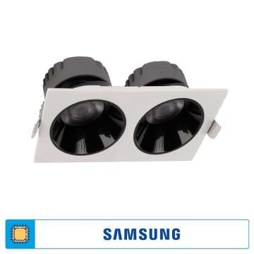 ACK AD10-02610 2x18 Watt Siyah-Beyaz İkili Sıva Altı SAMSUNG LED Spot - Ilık Beyaz (4000K)