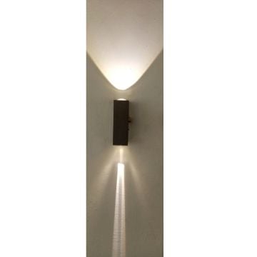 MOLLED MOL8000 2x3 Watt Antrasit Çift Yönlü Dış Mekan LED Aplik - Metal Gövde - Gün Işığı (3000K)