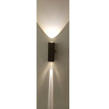 MOLLED MOL8000 2x3 Watt Siyah/Antrasit Çift Yönlü Dış Mekan LED Aplik - Gün Işığı (3000K) - Metal Gövde - IP54